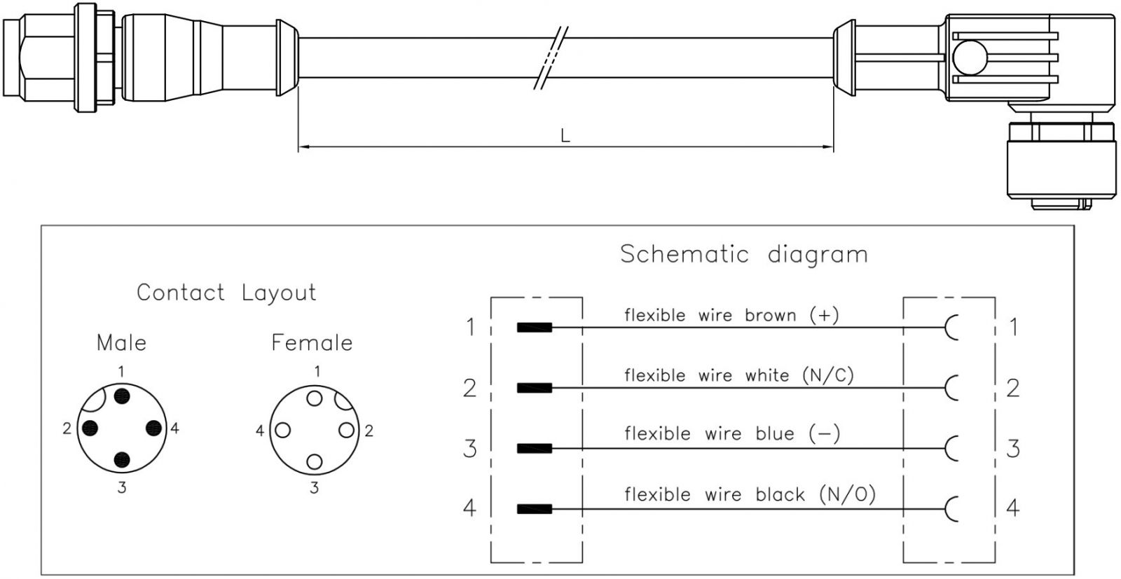 כבל לסנסורים TE CONNECTIVITY 2273117-4